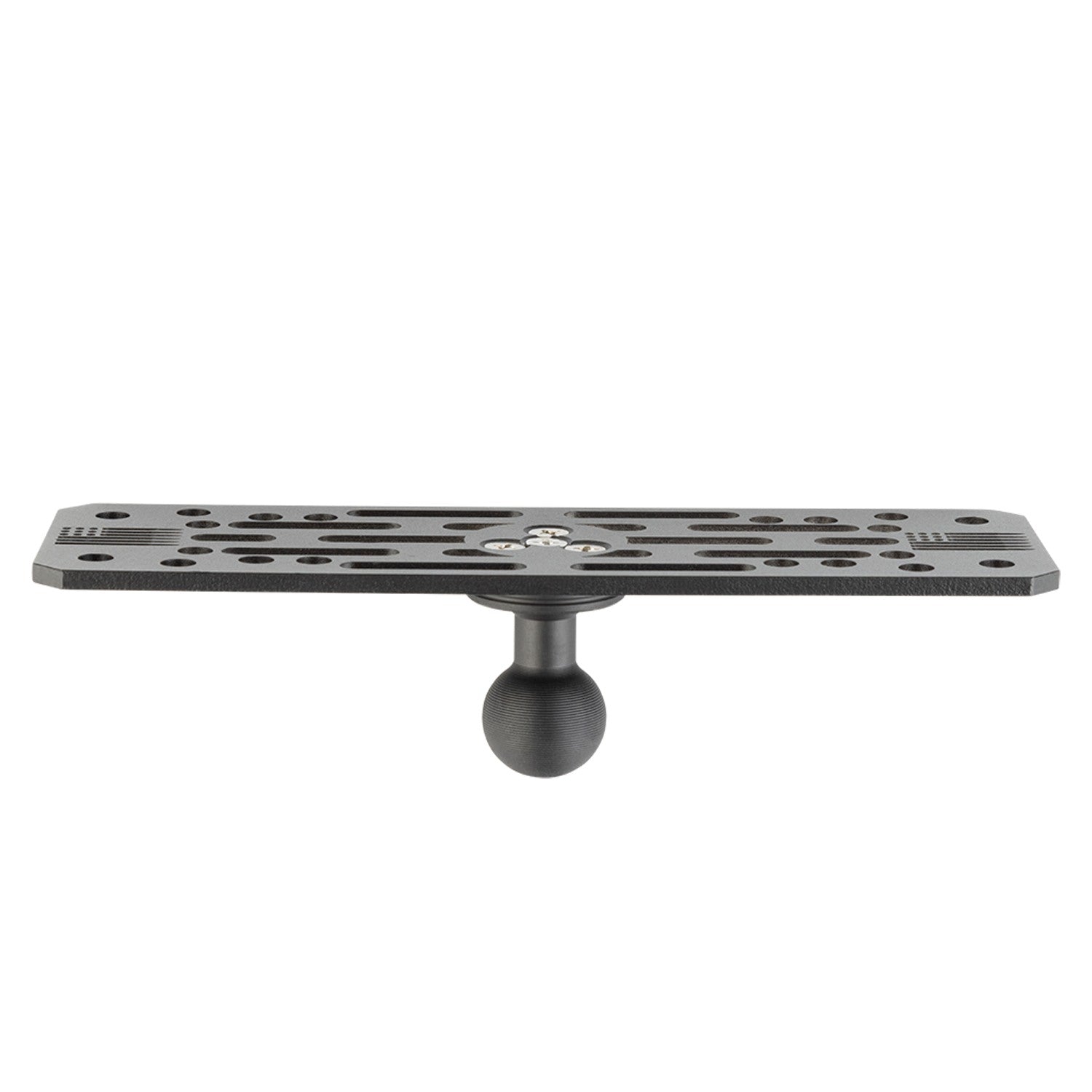 Universal Fish Finder Mount with 20mm Ball - Aluminum Marine Device Plate compatible with Garmin / Lowrance / Humminbird / Raymarine