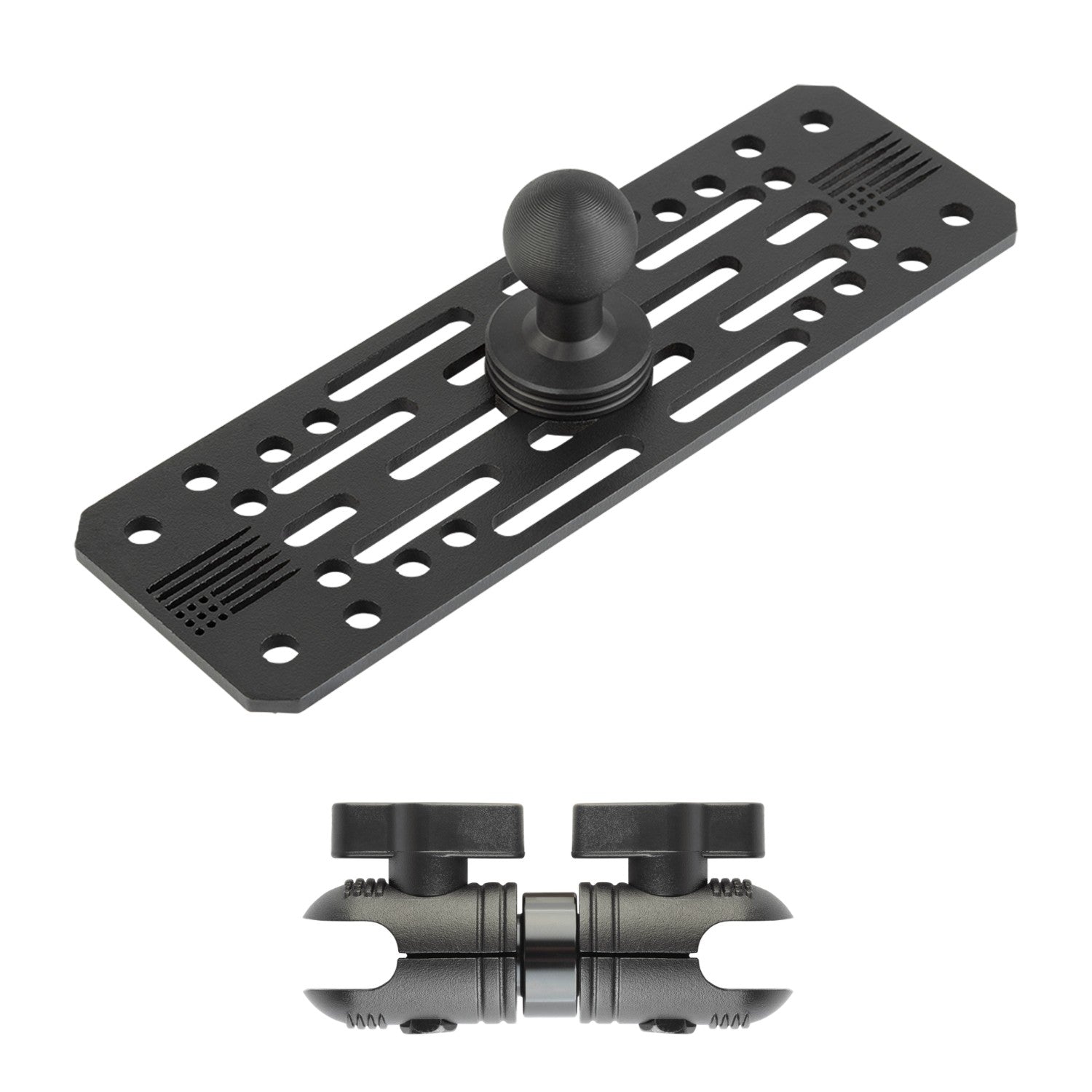 Universal Fish Finder Mount with 20mm Ball - Aluminum Marine Device Plate compatible with Garmin / Lowrance / Humminbird / Raymarine