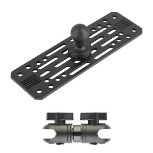 Universal Fish Finder Mount with 20mm Ball - Aluminum Marine Device Plate compatible with Garmin / Lowrance / Humminbird / Raymarine