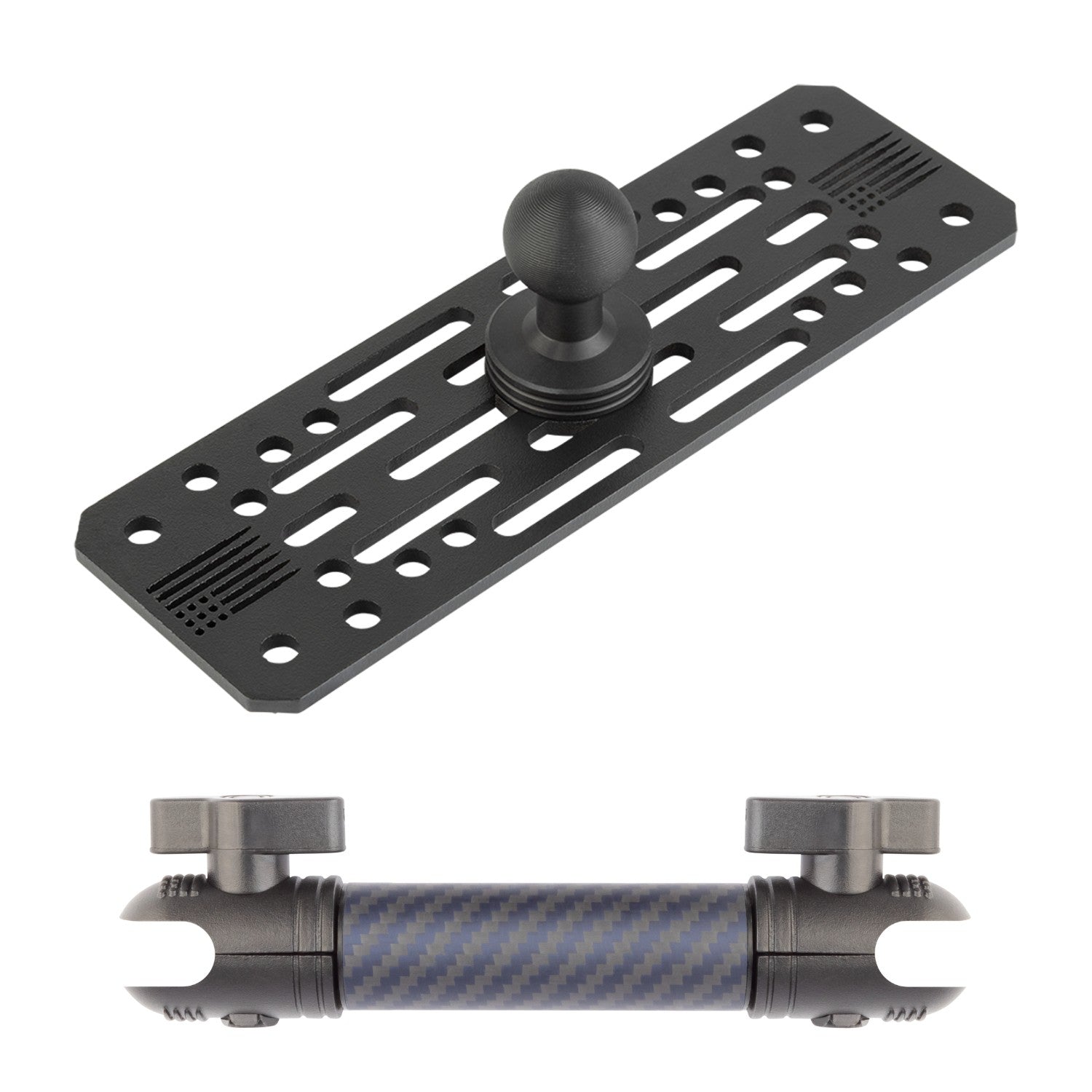 Universal Fish Finder Mount with 20mm Ball - Aluminum Marine Device Plate compatible with Garmin / Lowrance / Humminbird / Raymarine