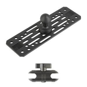 Universal Fish Finder Mount with 20mm Ball - Aluminum Marine Device Plate compatible with Garmin / Lowrance / Humminbird / Raymarine