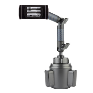 Universal Phone Holder with Articulating Mounting Arm + Cup Holder Mount