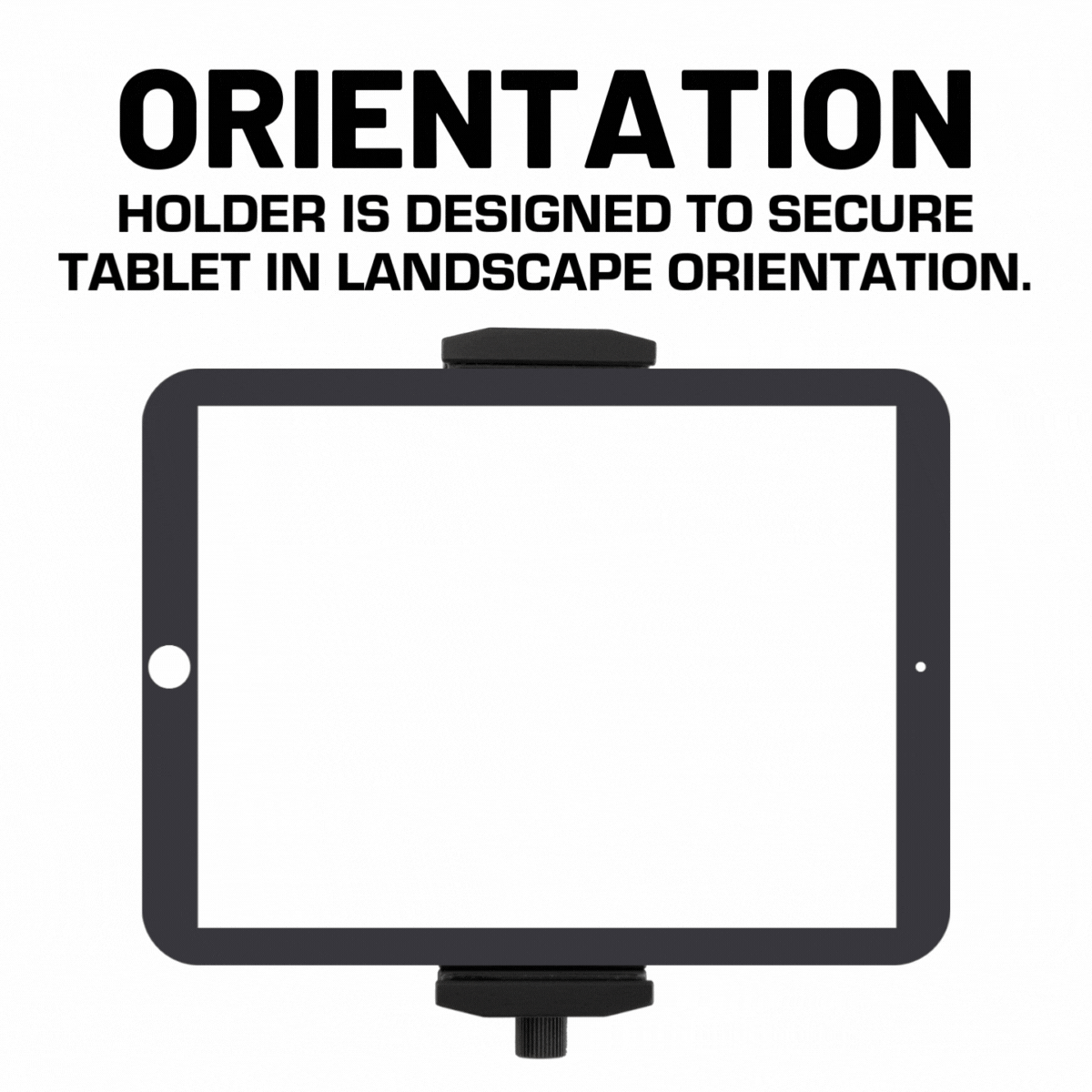 Heavy Duty Aluminum 2-Point Universal Tablet Holder with Integrated 20mm Ball