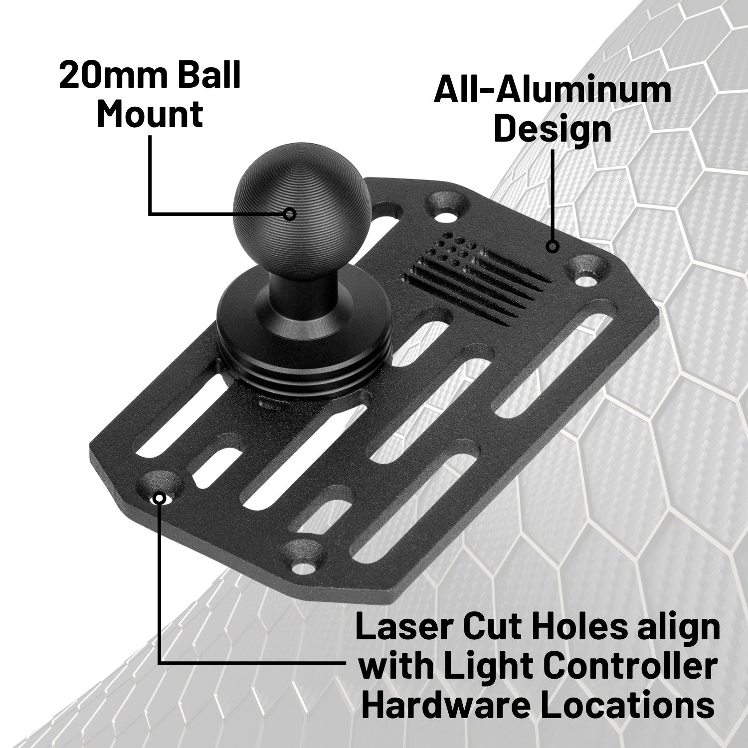 XKGlow SAR HUB Lighting Controller Mount with 20mm Ball