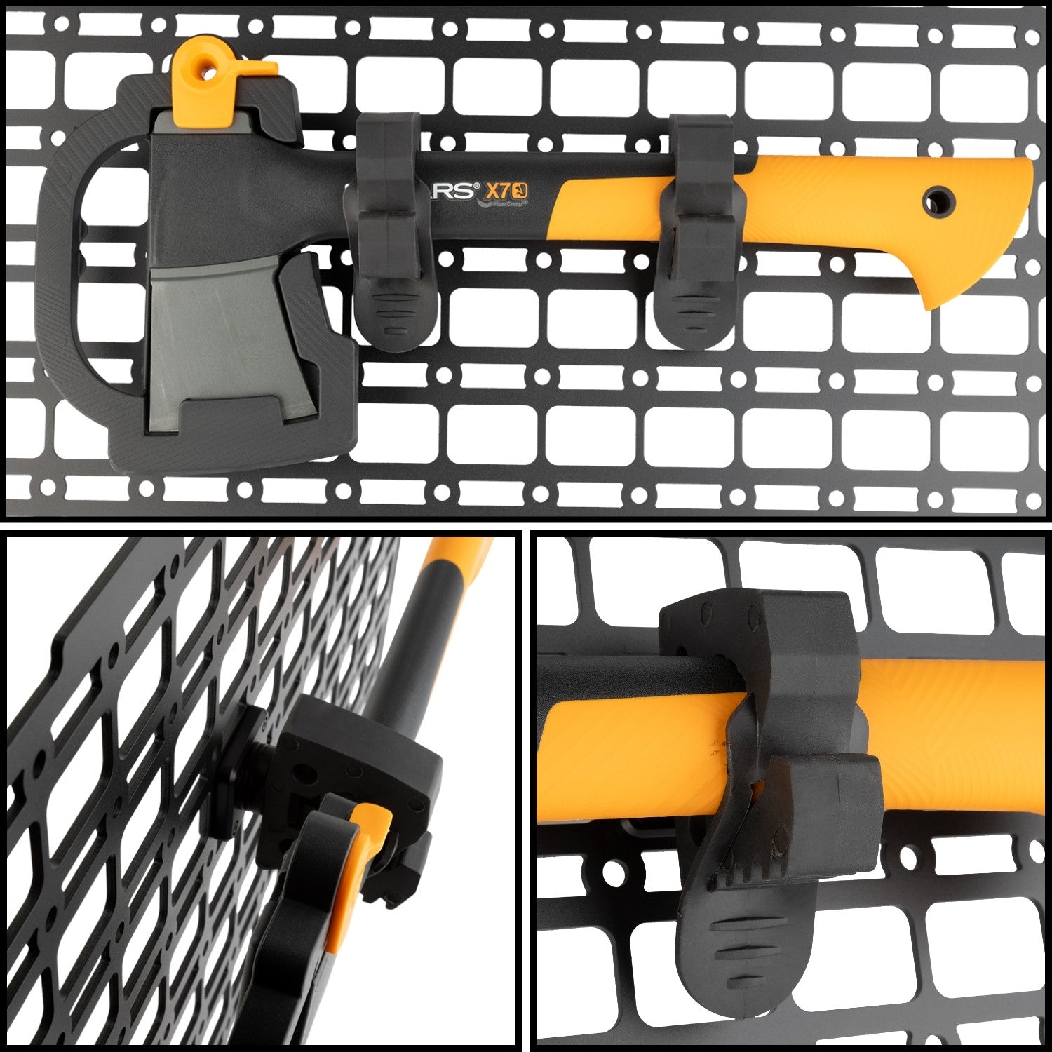 Quick Release Adjustable Clamp Mounts 1-1/4" to 1-5/8" Compatible with MOLLE Panels