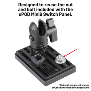 sPOD Mini6 Switch Panel Mount with 20mm Connector Nubby Edition