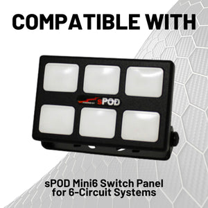 sPOD Mini6 Switch Panel Mount with 20mm Connector Nubby Edition