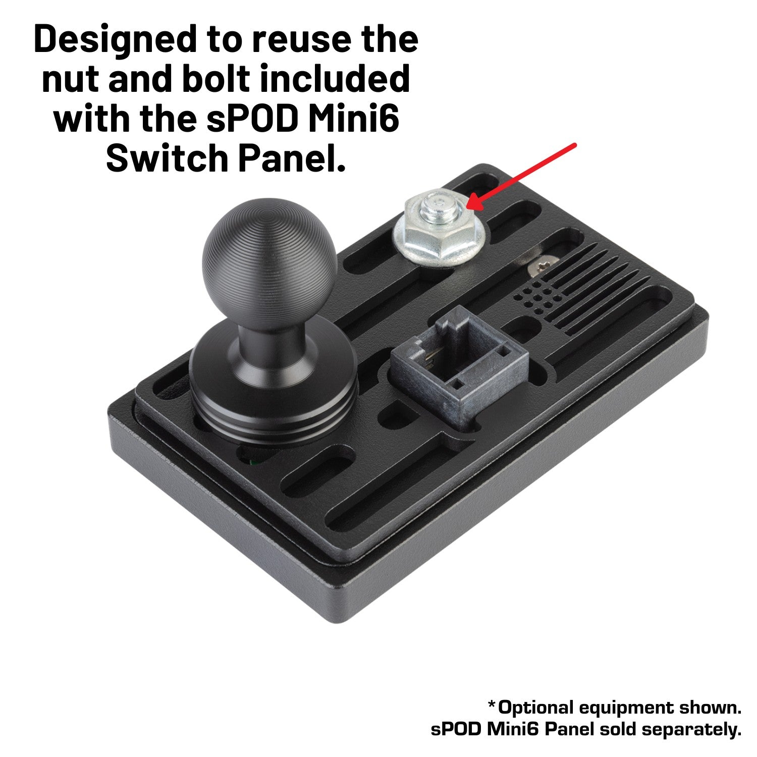 sPOD Mini6 Switch Panel Mount with 20mm Ball