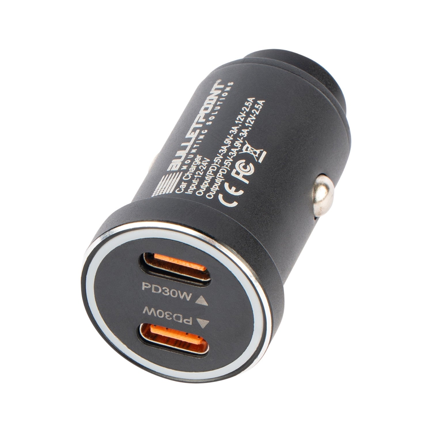 12V Cigarette Lighter Power Adapter with Dual USB-C Ports