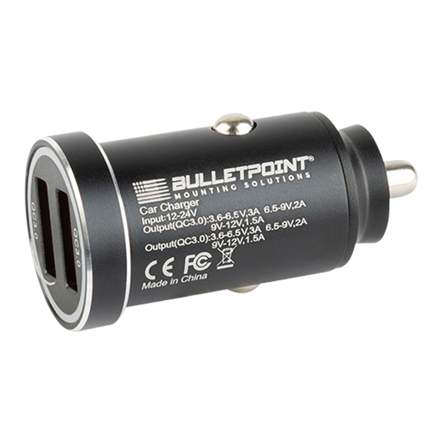 12V Cigarette Lighter Power Adaptor with Dual USB-A Ports