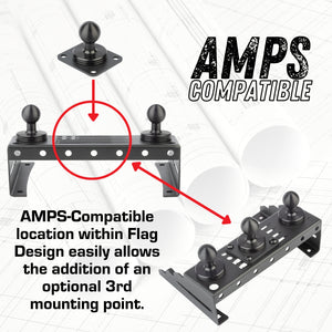 Metal Series 2015-2020 Ford F150 & 2017-2022 F250/F350/450 and 2018-2021 Ford Expedition - Dual 20mm Ball Dash Phone Mount (13th Generation)