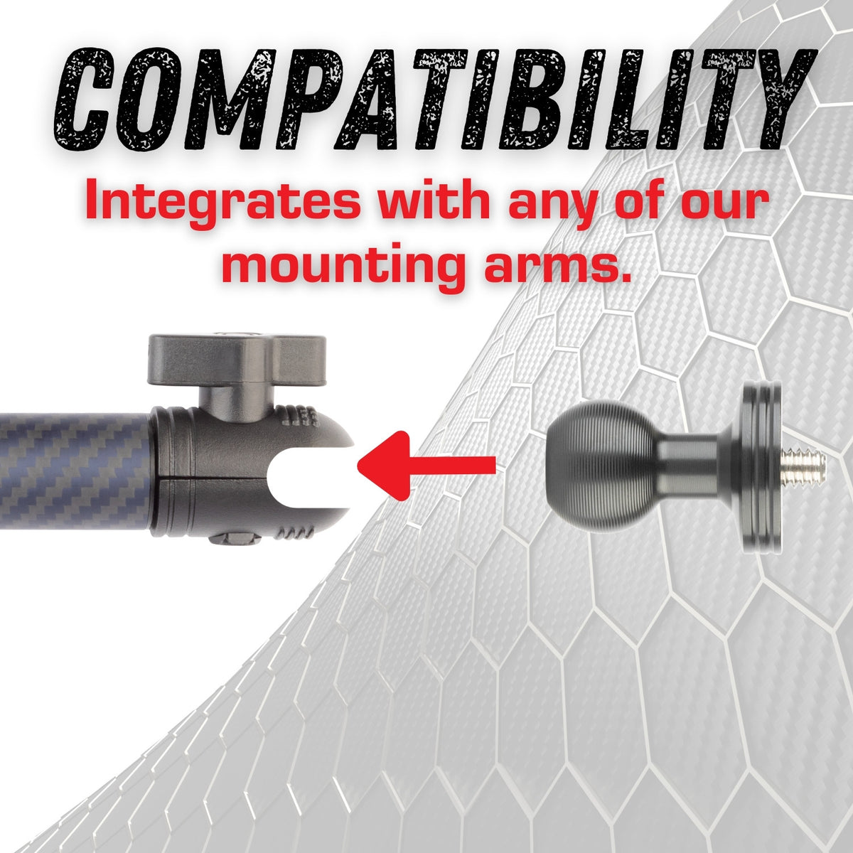 1/4&quot;-20 Aluminum Camera Adapter with Integrated 20mm Ball