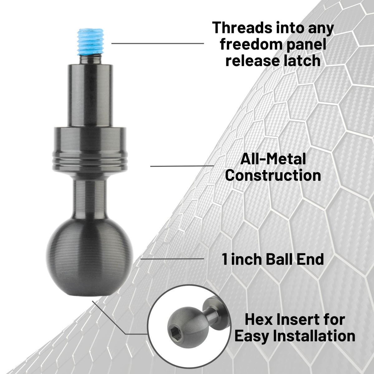 2018+ Jeep Wrangler JL + 2020+ Gladiator Freedom Panel Ball Mount