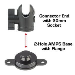 AMPS Compatible Mounting Plate with 20mm Connector End Nubby Edition