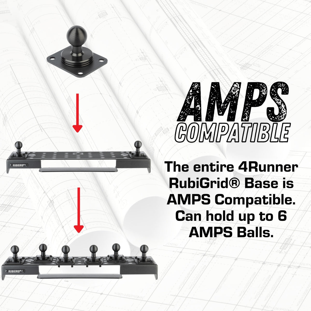 RubiGrid® 2010-2024 Toyota 4Runner Dash Mount Phone + Device Holder (5th Gen 4Runner)