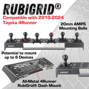 RubiGrid® 2010-2024 Toyota 4Runner Dash Mount Phone + Device Holder (5th Gen 4Runner)