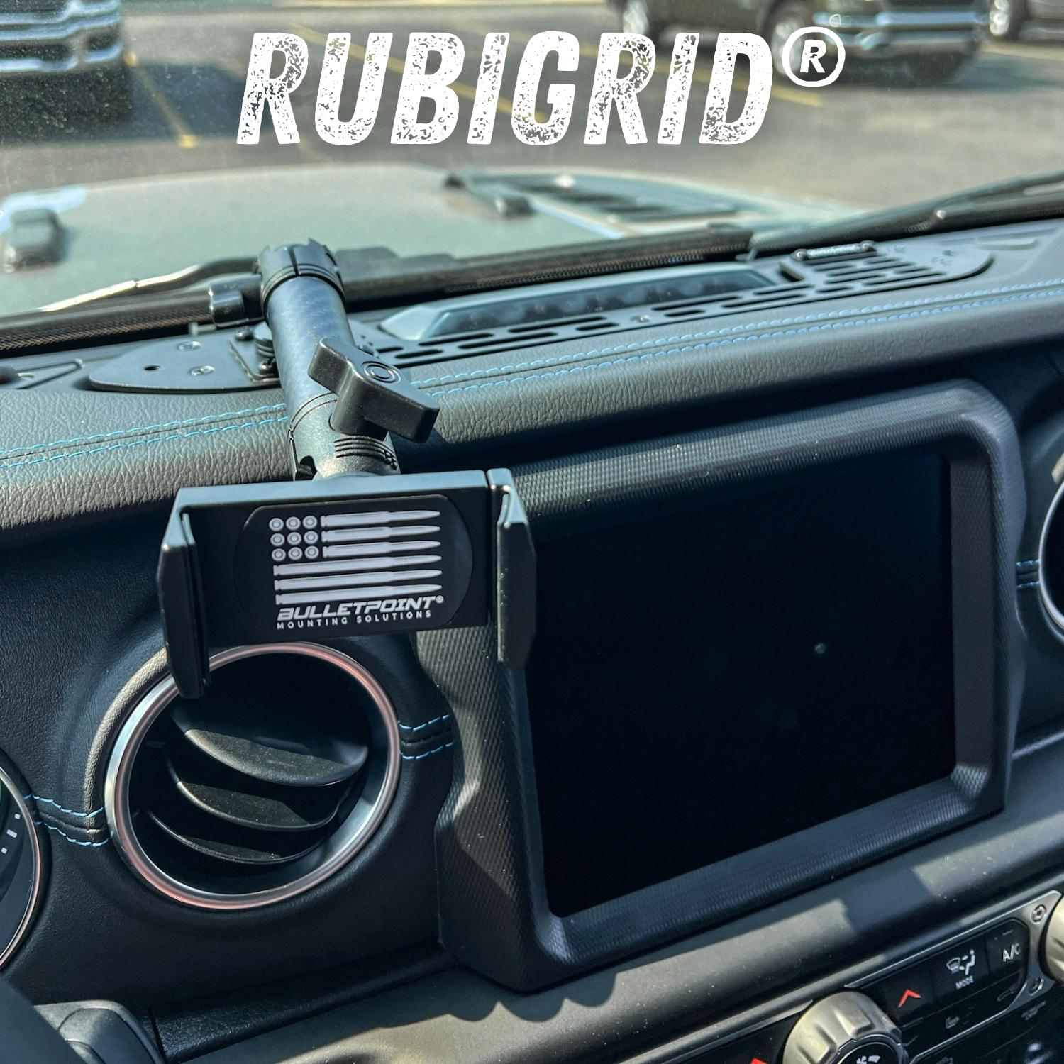 RubiGrid® 2021-2023 Jeep Wrangler 4xe Dash Mount Phone + Multi-Device Holder