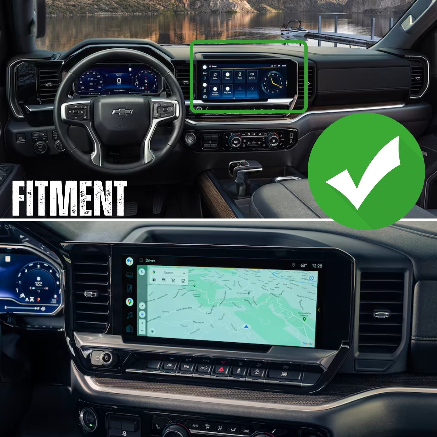 RubiGrid® 2022+ GMC Sierra + Chevrolet Silverado Dash Mount 13.4" Screen
