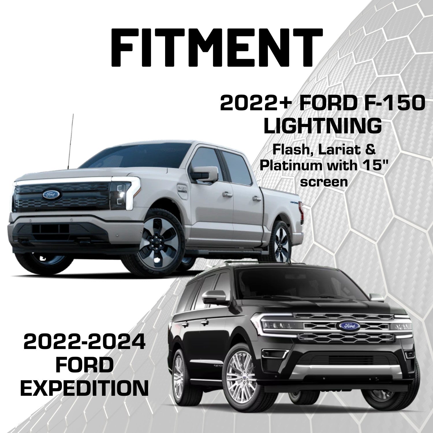 RubiGrid® 2022+ Ford F-150 Lightning & 2022-2024 Expedition Dash Mount Phone + Device Holder