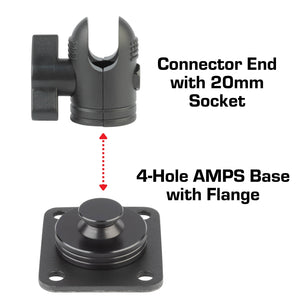 AMPS Compatible Mounting Plate with 20mm Connector End Stubby Edition
