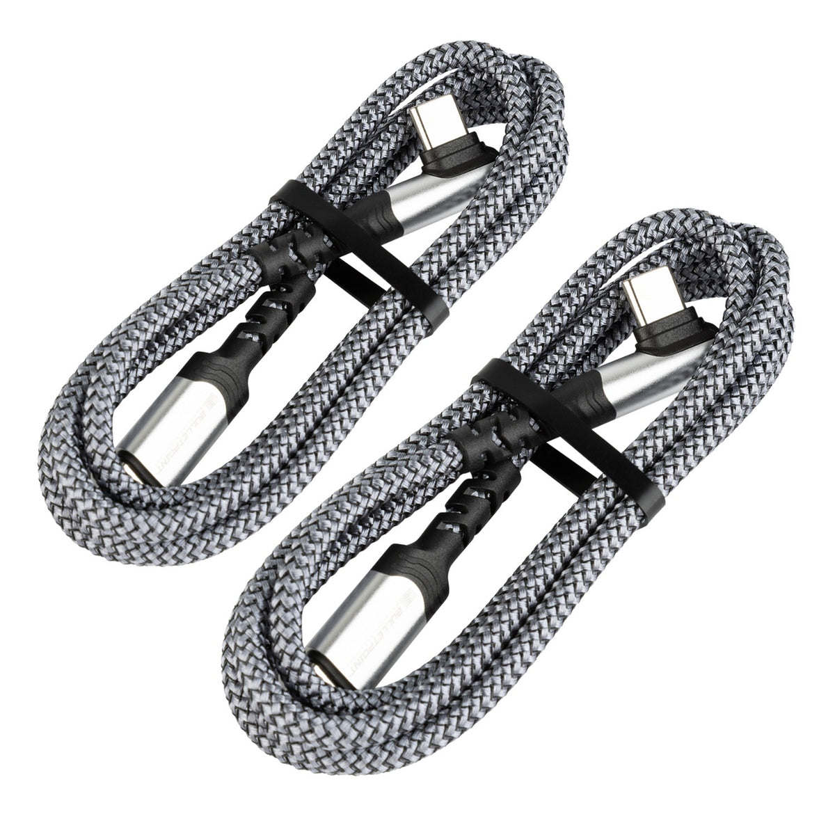 Nylon Braided USB-C Charging Cable with Right-Angle Port 3.3 Feet / 1 Meter - Multiple Colors