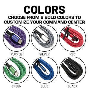 Nylon Braided USB-C Charging Cable with Right-Angle Port 3.3 Feet / 1 Meter - Multiple Colors