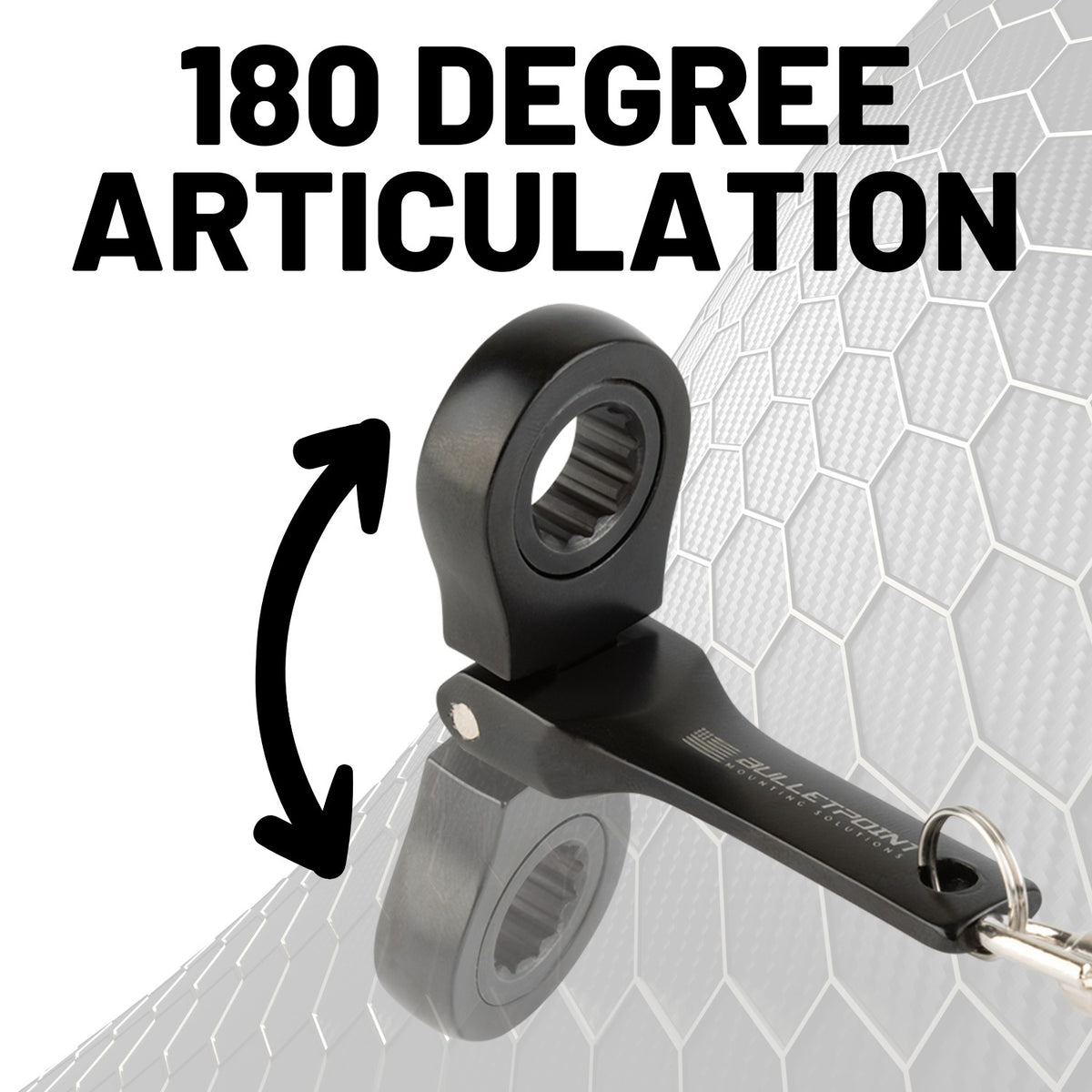 Bulletpoint 10mm Flex Head Ratcheting Socket Wrench Keychain with Carabiner