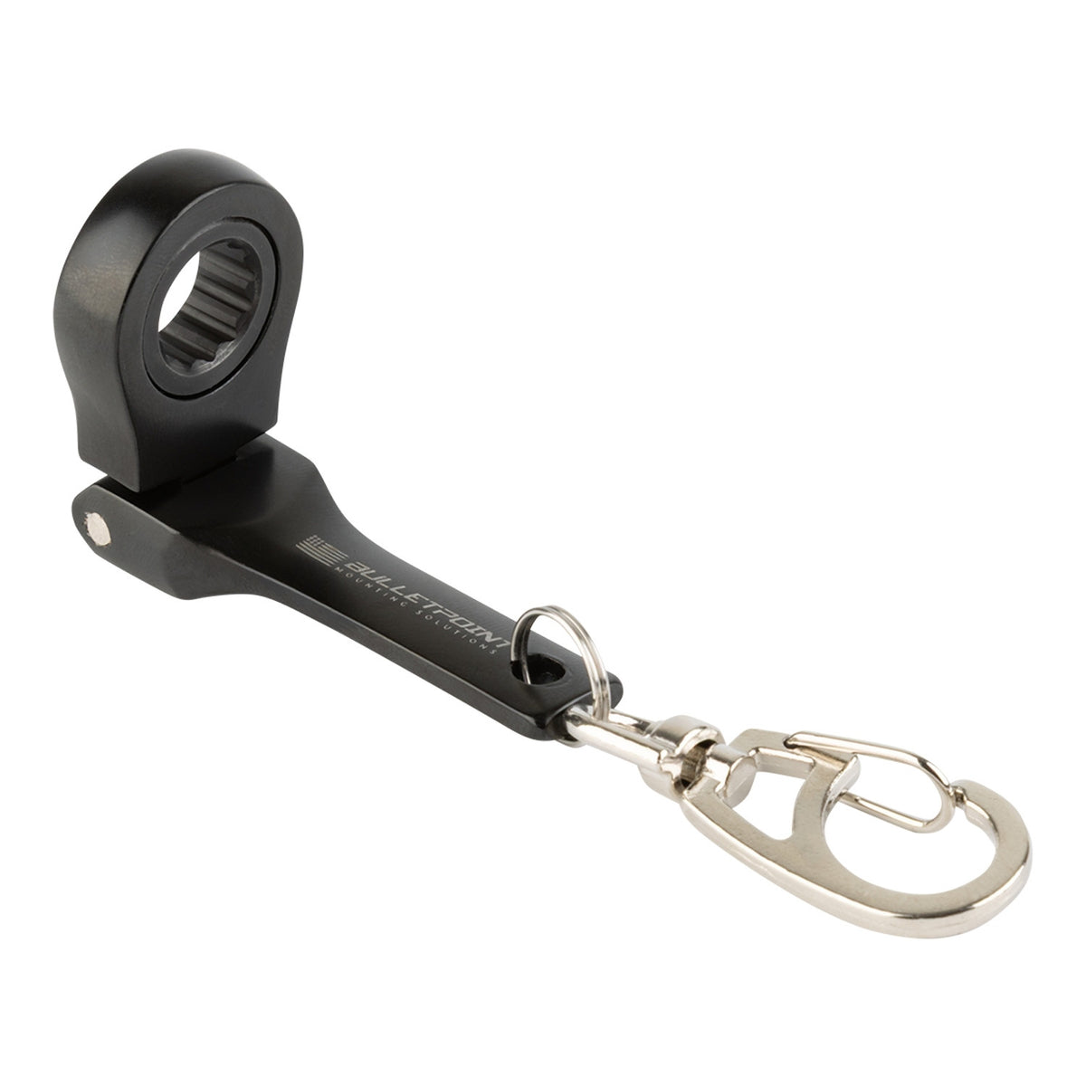 Bulletpoint 10mm Flex Head Ratcheting Socket Wrench Keychain with Carabiner
