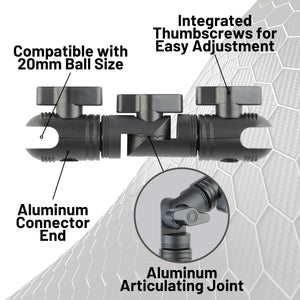 Locking Adjustable Carbon Fiber + Kevlar Mounting Arms with Articulating Joint (various sizes)