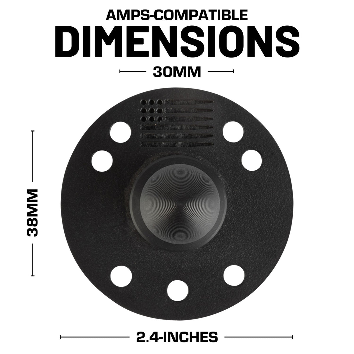 2.4-inch Round Metal AMPS-Compatible Base with 20mm Ball Mount