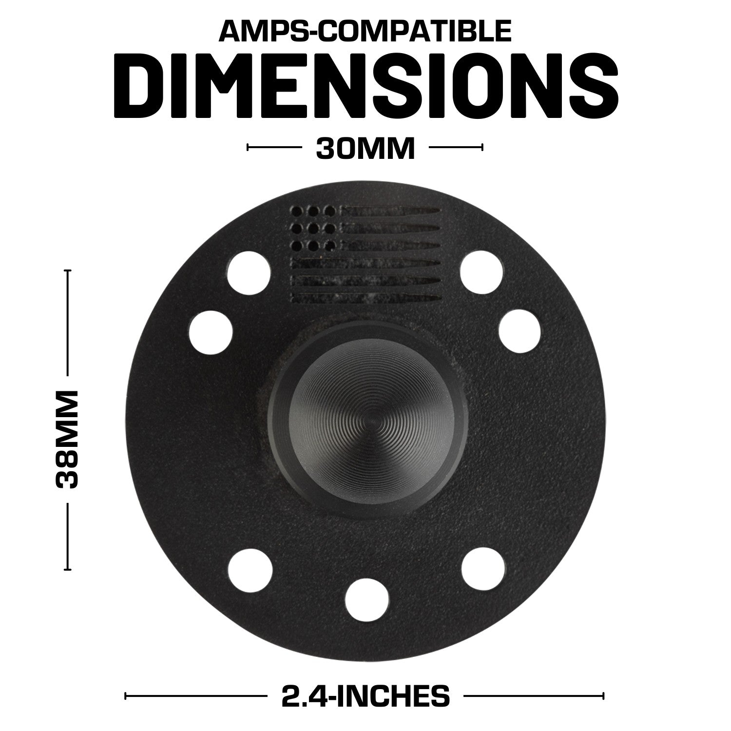 2.4-inch Round Metal AMPS-Compatible Base with 20mm Ball Mount ...