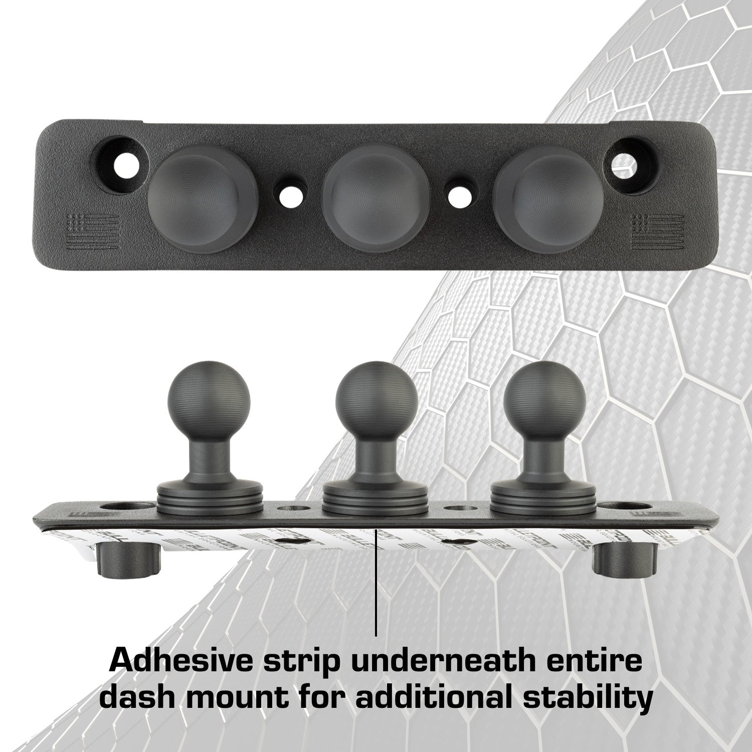 2013-2018 RAM Truck & 2019-2024 RAM 1500 Classic 20mm 3-Ball Metal Dash Mount