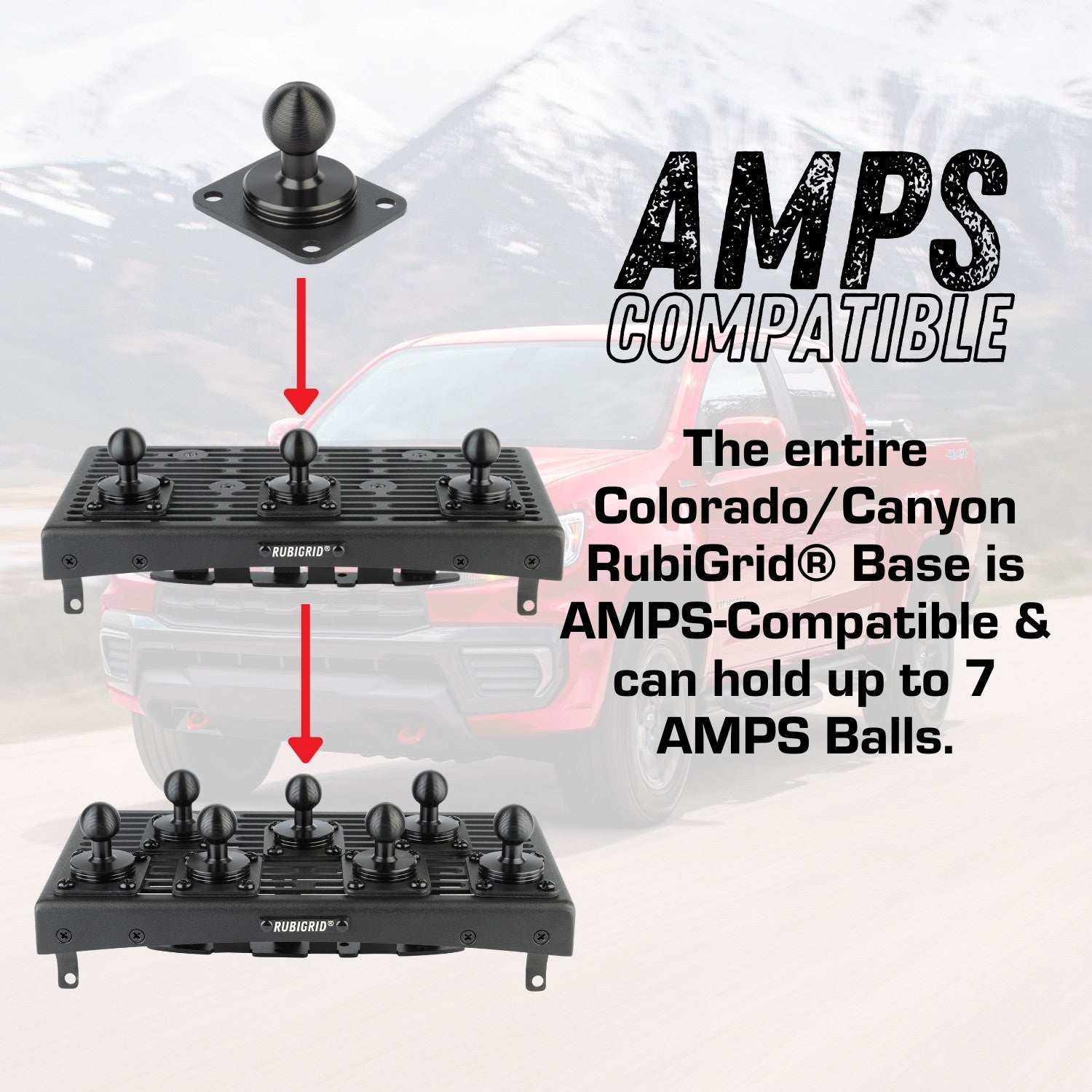 RubiGrid® 2015-2022 Chevrolet Colorado & GMC Canyon Dash Mount Phone Holder
