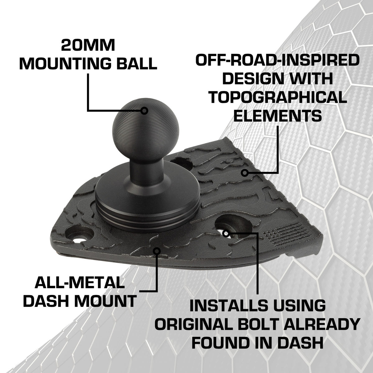 2021-2023 Jeep Wrangler 4xe Single Ball Driver Side Phone Holder