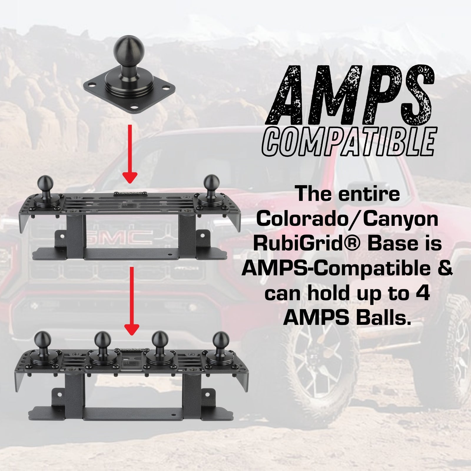 RubiGrid® 2023+ Chevrolet Colorado & GMC Canyon Dash Mount Phone Holder