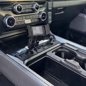 2023+ Ford Super Duty RubiGrid® Center Console Mount Phone + Device Holder