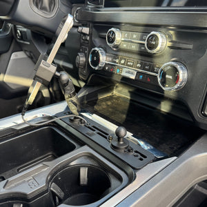 2023+ Ford Super Duty RubiGrid® Center Console Mount Phone + Device Holder