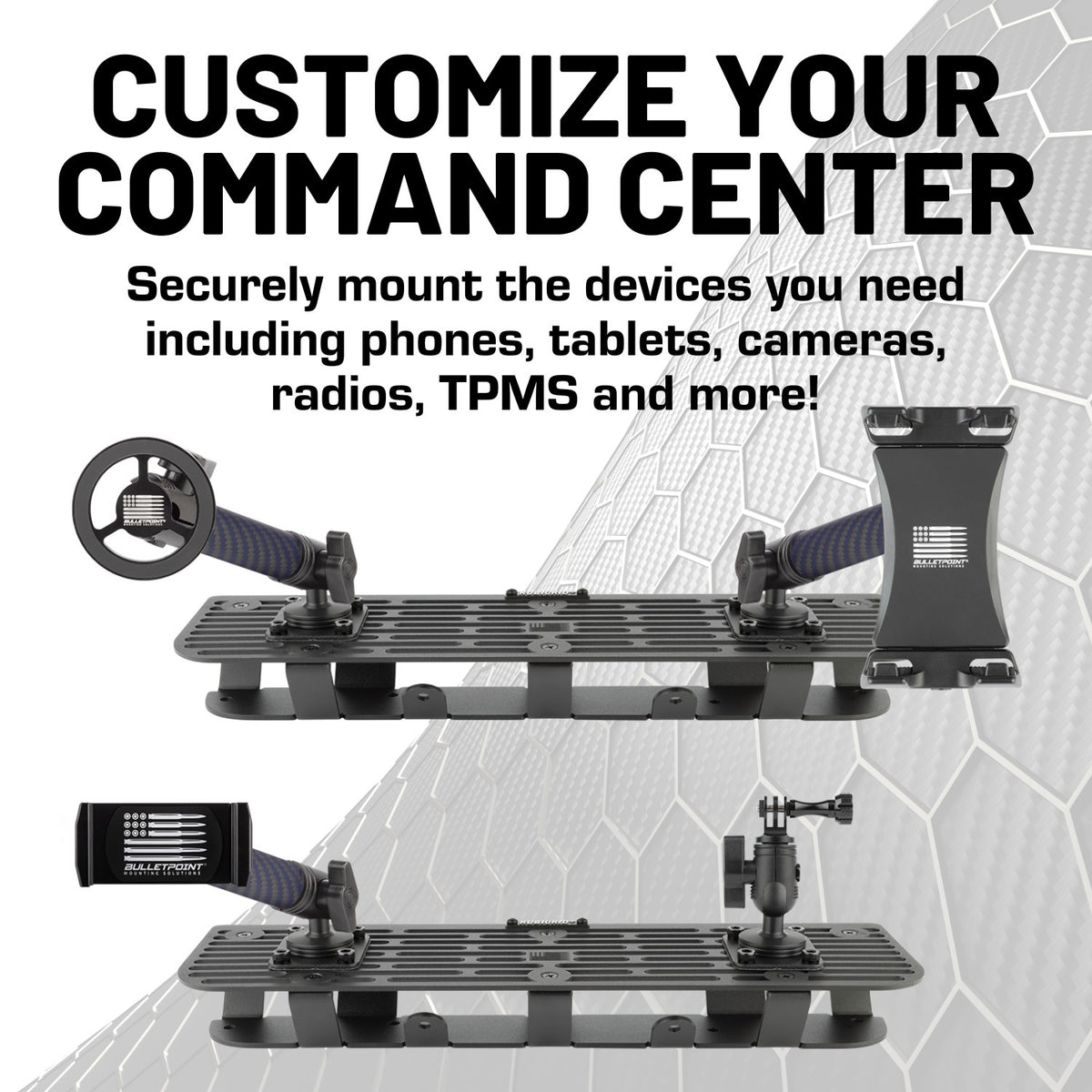 RubiGrid® 2024+ Ford F-150 &amp; Raptor Phone Holder Multi-Device Dash Mount - Narrow Dash with 14 Speaker System