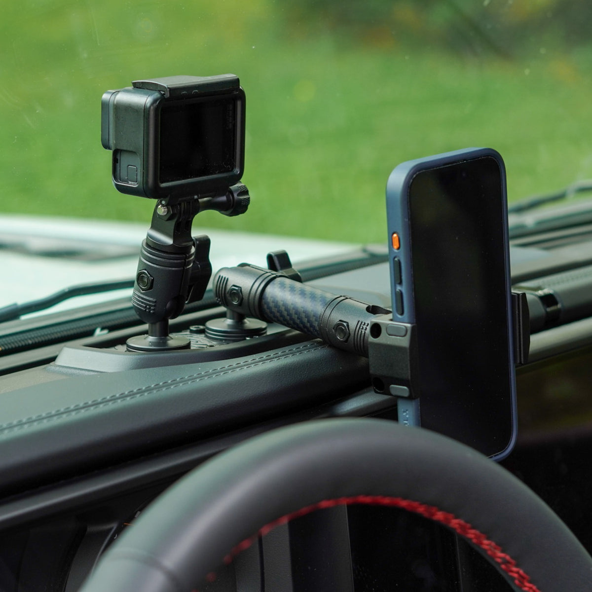 2024+ Jeep Wrangler JL & Jeep Gladiator Driver Side Dual Ball Metal Dash Mount Phone Holder