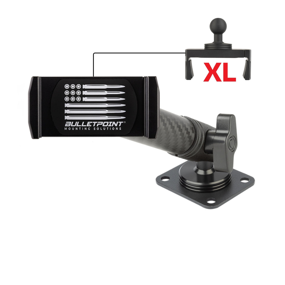 2024+ Jeep Wrangler JL / Gladiator &amp; 2024-2025 Wrangler 4xe Phone Holder Dash Mount with Black Arm