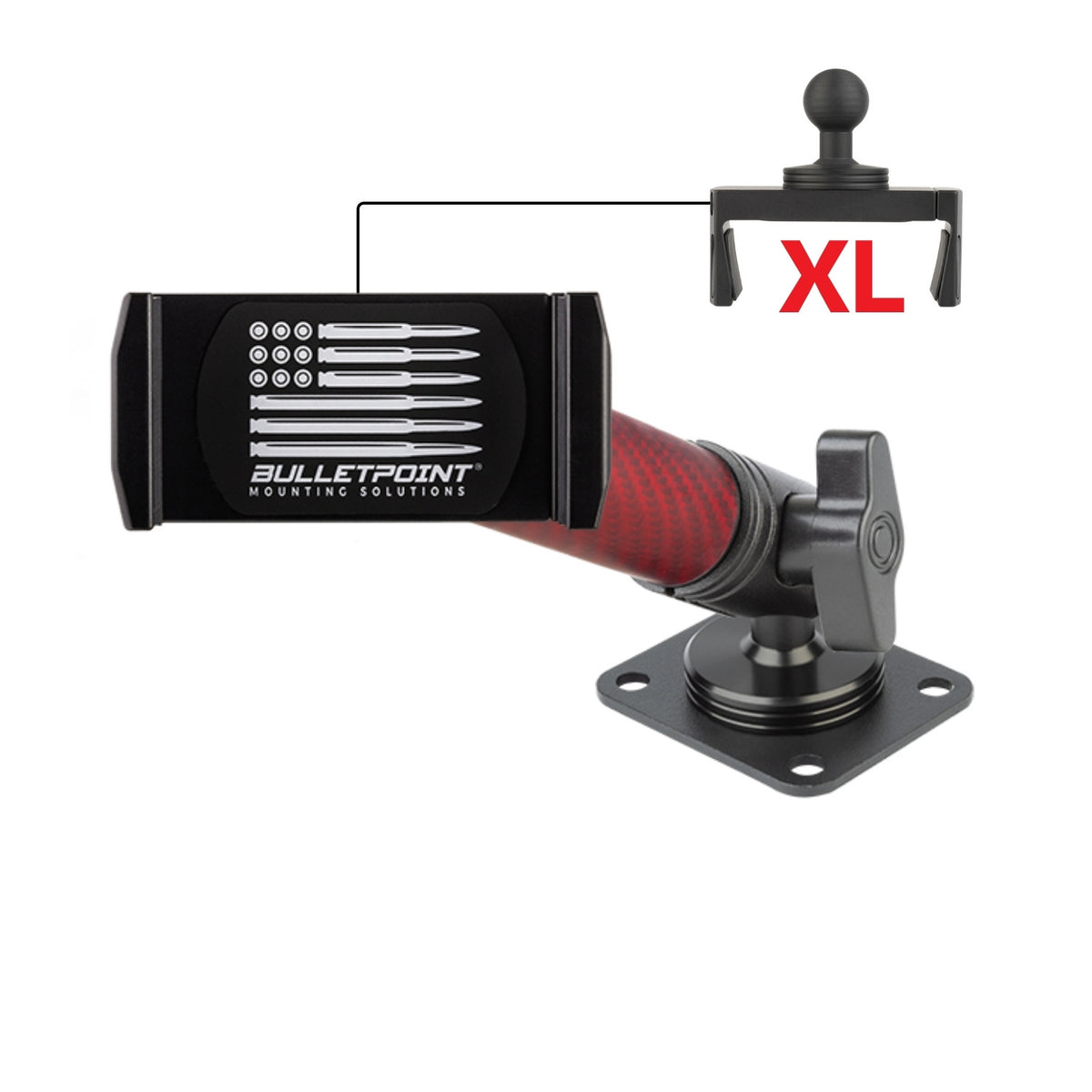 2024+ Jeep Wrangler JL / Gladiator & 2024-2025 Wrangler 4xe Phone Holder Dash Mount with Red Arm