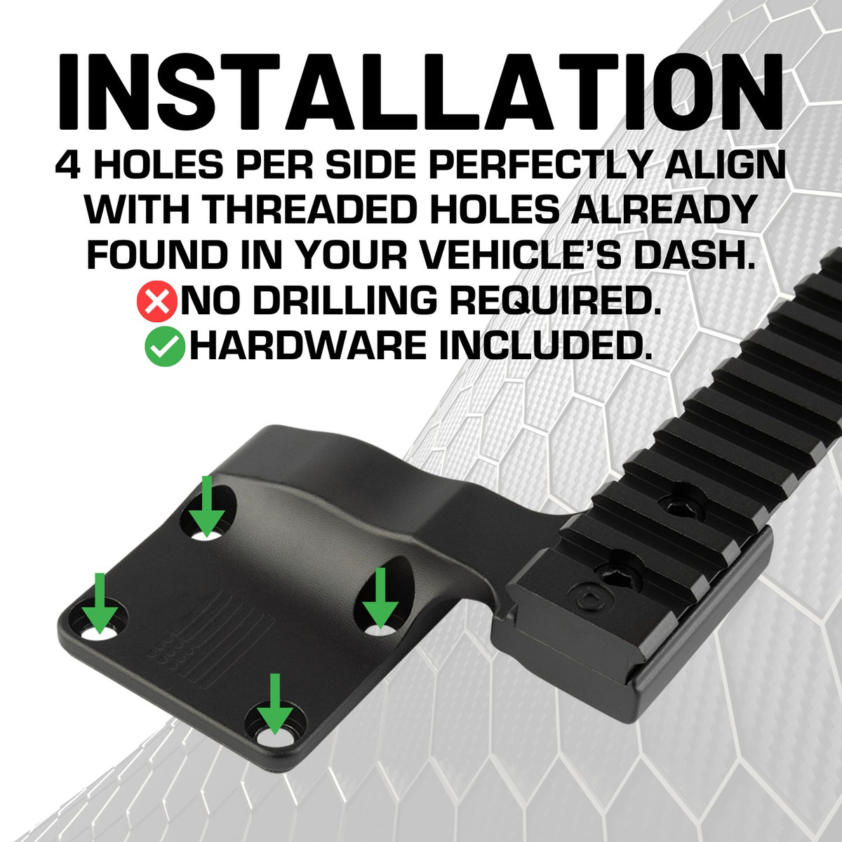 Picatinny-Style Rail Mount compatible with 2024+ Jeep Wrangler JL &amp; 2024+ Jeep Gladiator