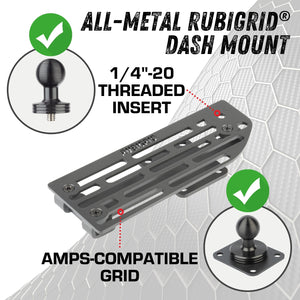 RubiGrid® 2024+ Jeep Wrangler JL Multi-Device Platform Dash Mount Phone Holder - Passenger Side