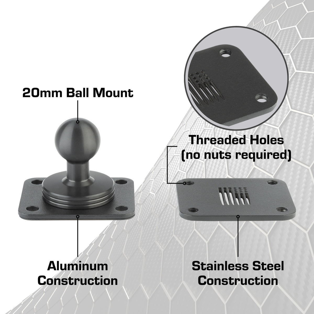 Tablet Holder with Articulating Mounting Arm + AMPS Mounting Plate