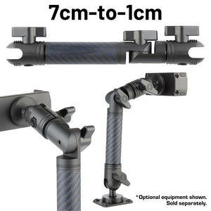 Locking Adjustable Carbon Fiber + Kevlar Mounting Arms with Articulating Joint (various sizes)