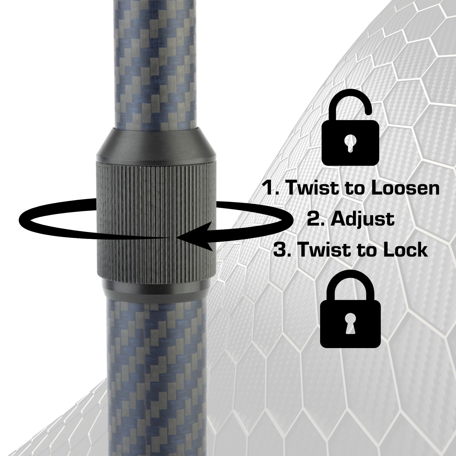 Telescoping Carbon Fiber + Kevlar Mounting Arms with 20mm Connector Ends
