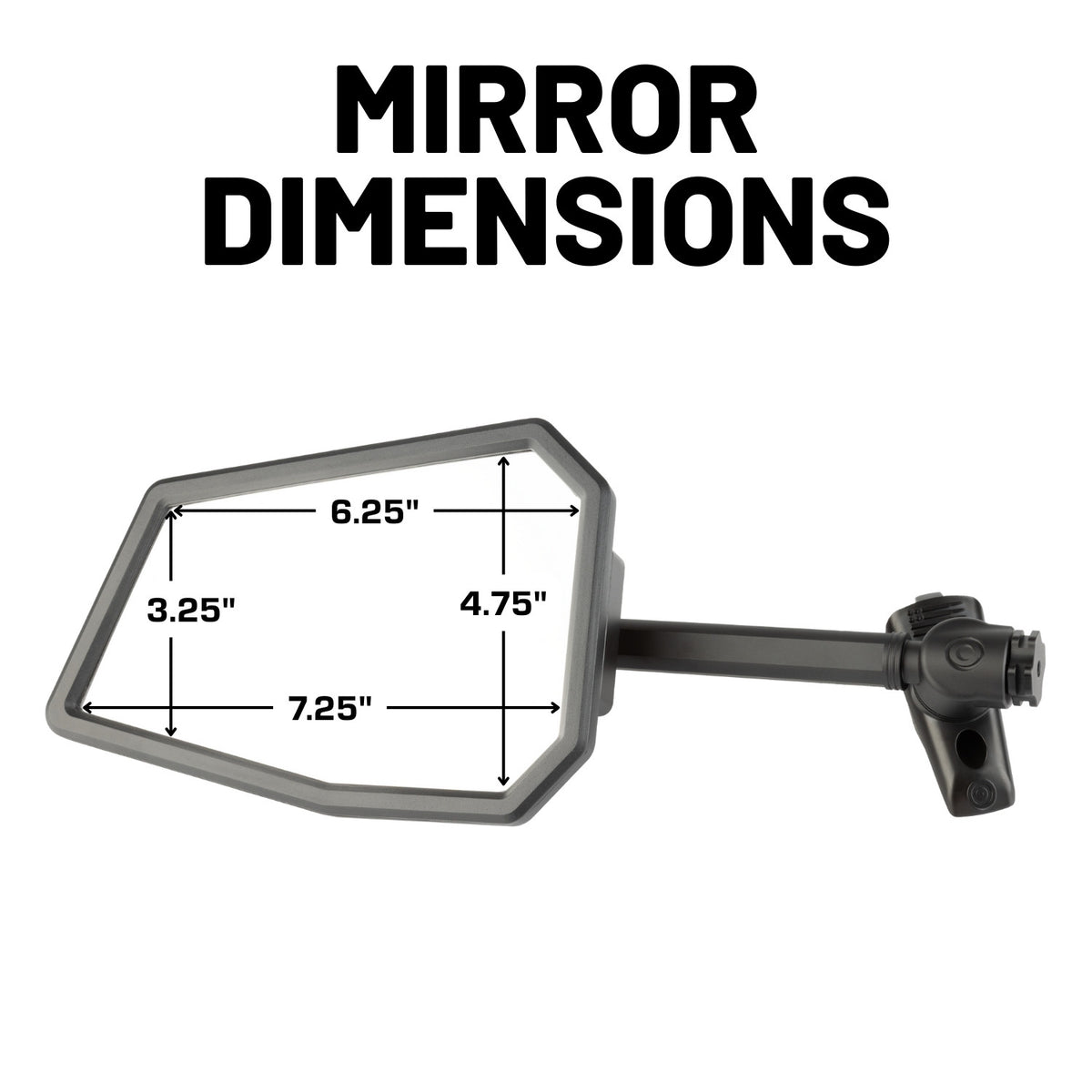 A-Pillar Side Mirrors for 2018-2023 Jeep Wrangler JL &amp; 2020-2023 Jeep Gladiator - Pair of 2