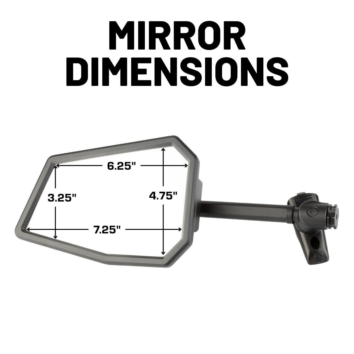 A-Pillar Side Mirrors for 2018-2023 Jeep Wrangler JL & 2020-2023 Jeep Gladiator - Pair of 2