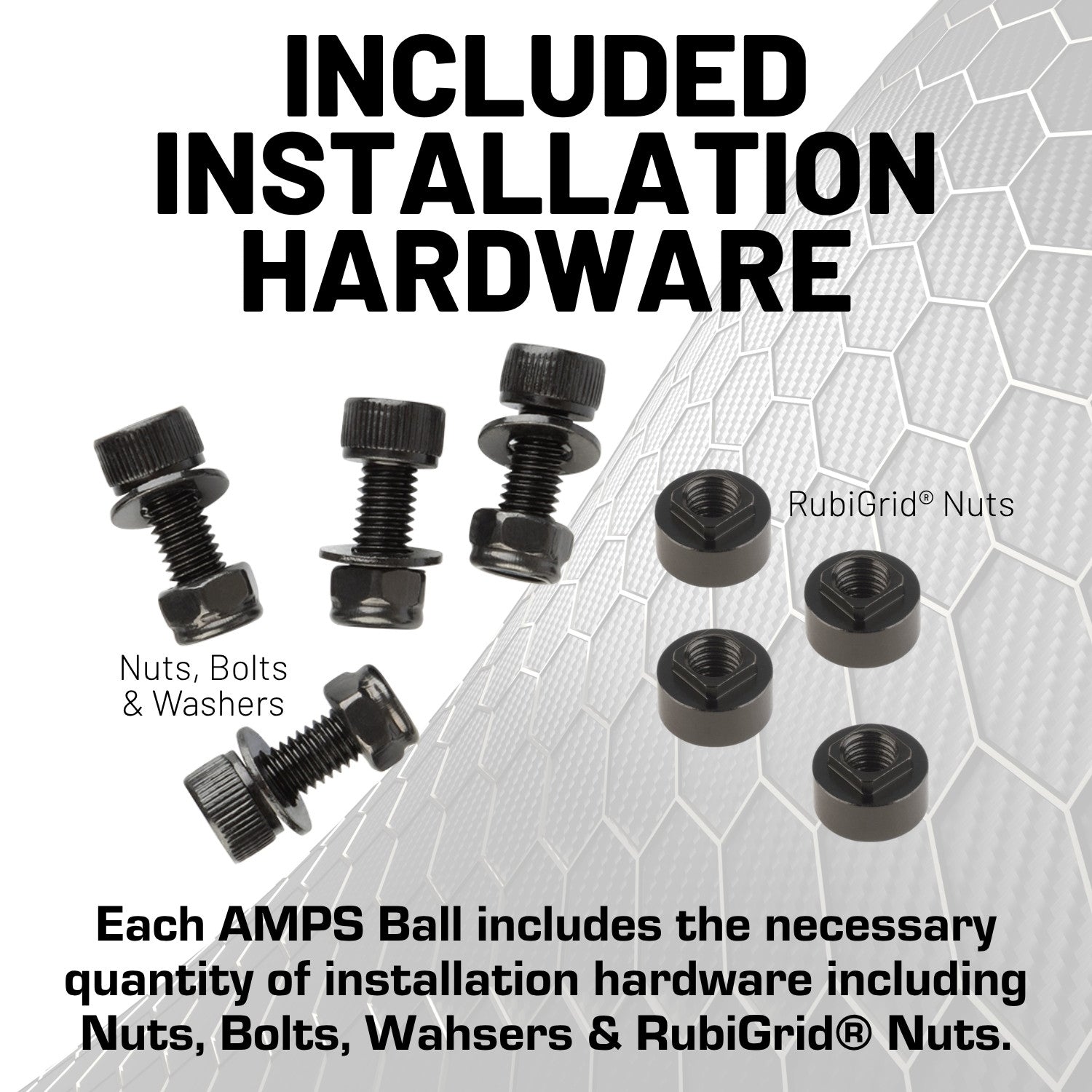 AMPS Compatible 20mm Ball with Metal Mounting Plate