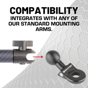 Aluminum Angled Bolt Mount with Integrated 20mm Ball